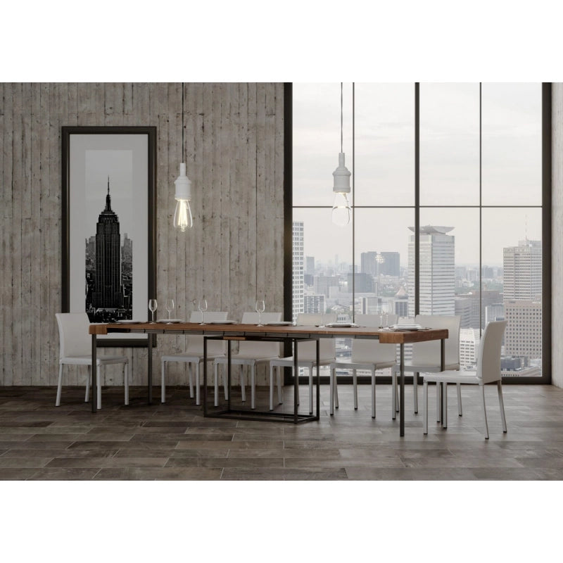 Consolle allungabile 90x40/290 cm Nordica telaio Antracite - Abete Art