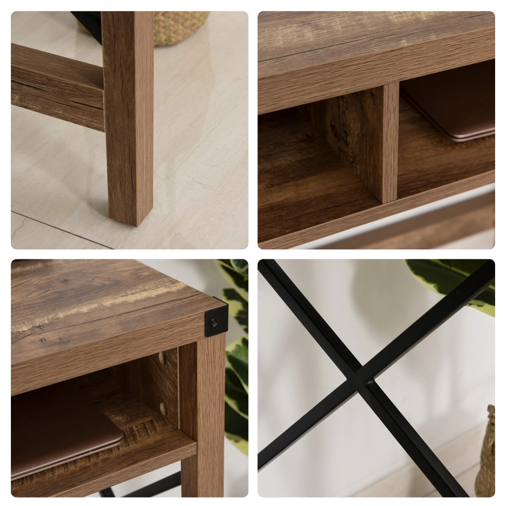 Scrivania Design Industriele con Cassetti ¨C Minimal ¨C Nero Legno Truciolato 90x60x75 cm