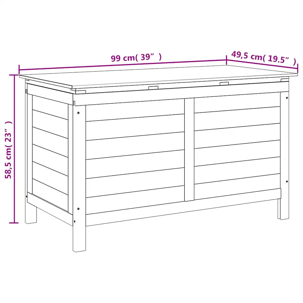 Contenitore da Giardino 99x49,5x58,5 cm Legno Massello di Abete 364755