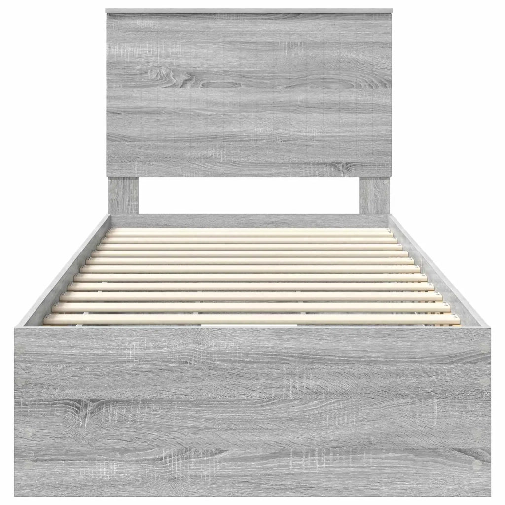 Struttura del letto con cassetto Grigio Sonoma 90 x 200 cm