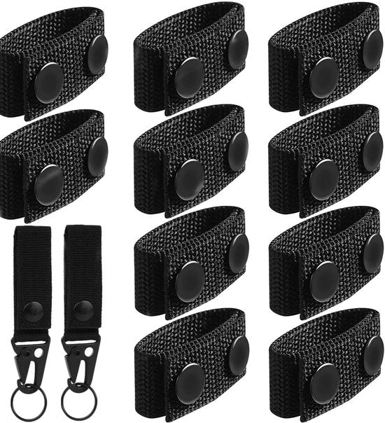 Raccoglitore di cinture in nylon di alta qualità - 10 pezzi di cinturini - Chiusura a chiave - Anello di cintura - Carico di sicurezza - Duraturo - Adatto per cinture fino a 5 cm - Supporto per cinture