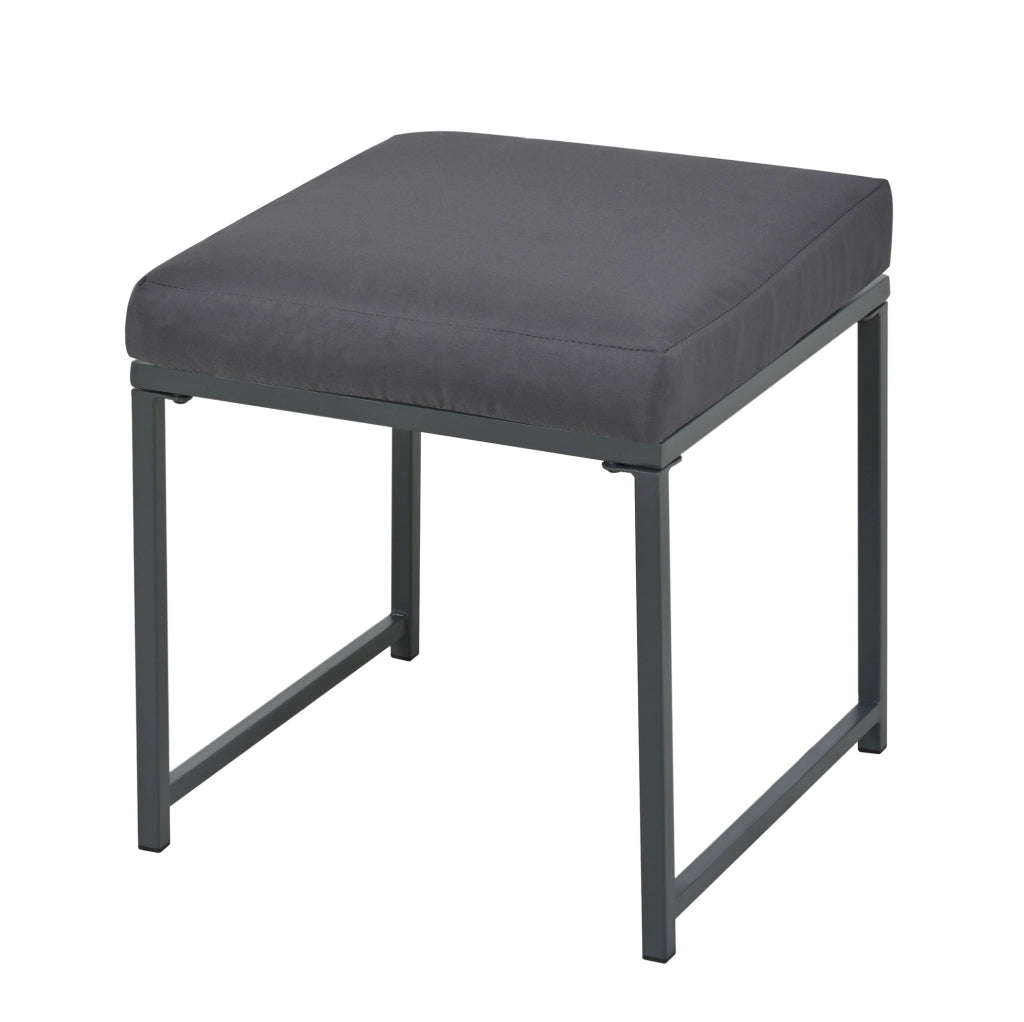 Set da giardino da pranzo 7 pezzi per 6 persone con tavolo in vetro temperato e cuscini; nero e naturale