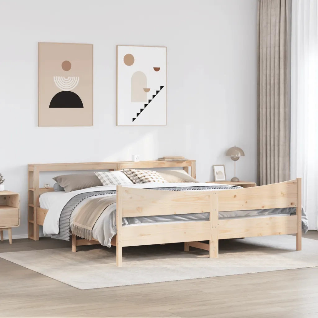 vidaXL Giroletto con Testiera 200x200 cm in Legno Massello di Pino