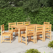 Set da Pranzo per Giardino 9 pz in Legno Massello di Teak 3157190