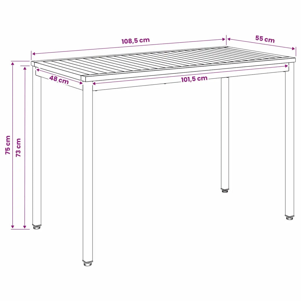 Tavolo da cena da giardino Bianco 108,5 x 55 x 75 cm 901761