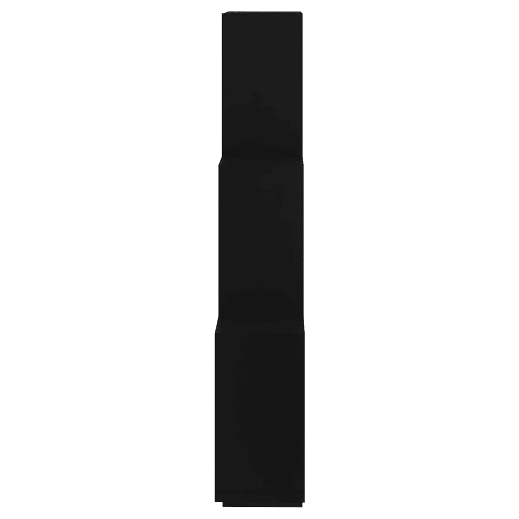 Mensola da Parete a Cubo Nera 78x15x93 cm in Legno Multistrato 807170