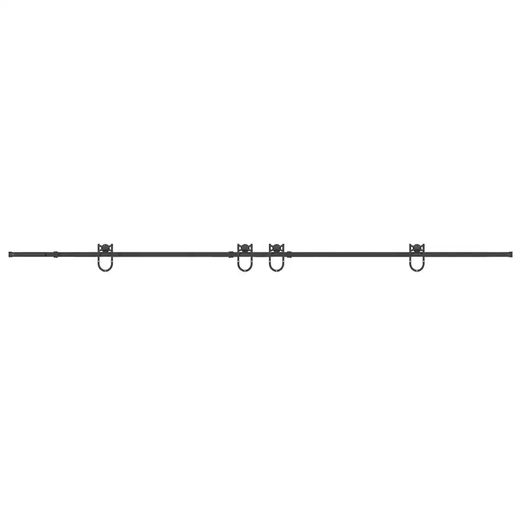 Kit di Binari per Porte Scorrevoli 400 cm Acciaio Nero 3295794