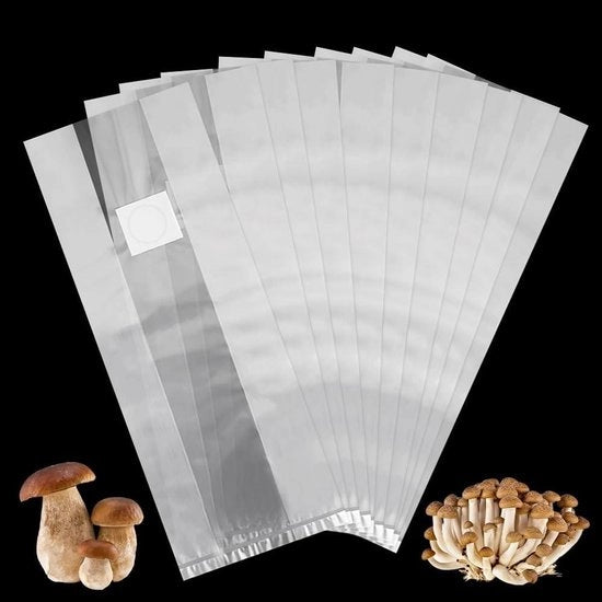 Pacco di 20 Sacchetti per Coltivazione 32 x 50 cm in PVC con Filtro Resistente ai Fori e Robusto Adatto per la Crescita di Funghi