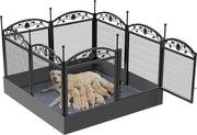 Recinzione per cani - Box per cani - 8 pannelli - Fondazione impermeabile - Recinzione per cani - Recinzione per cuccioli - Materiale metallico - 126 x 126 x 88 cm
