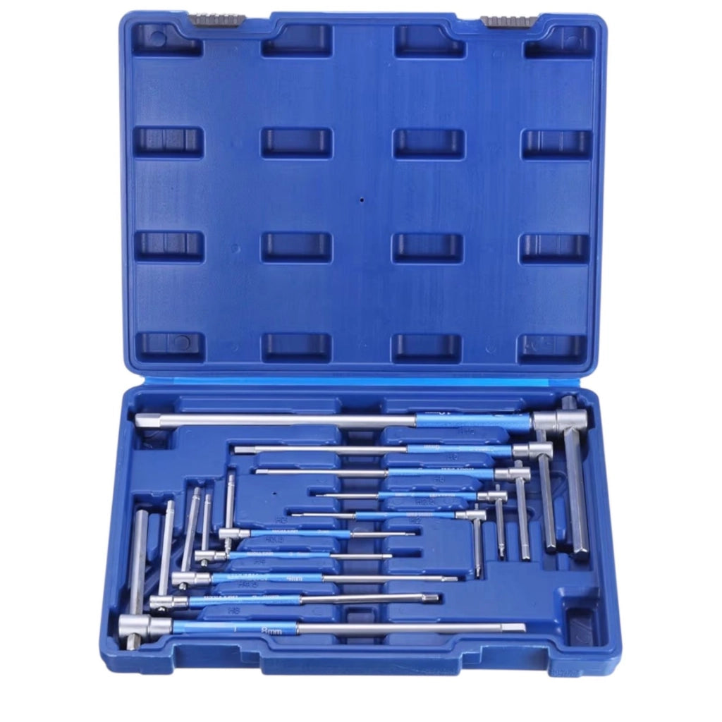 Set Chiavi Esagonali a T 8 Pezzi  2–10mm CR-V con Manico 360° e Custodia Rigida