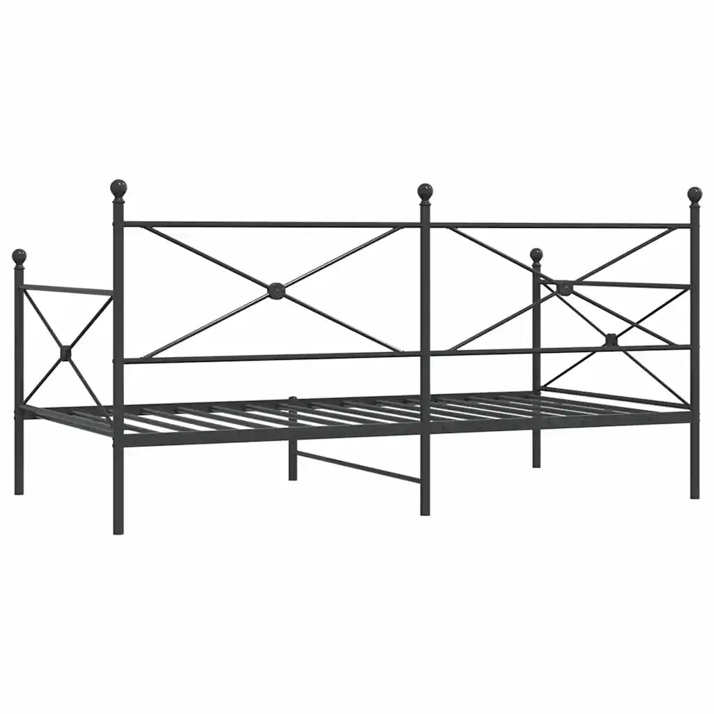 Dormeuse senza Materasso-Divano Letto-Struttura Letto Nero 100x200 cm in Acciaio