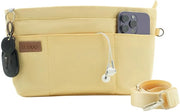 Organizzatore da tasca, borsa a spalla, organizzatore tote con cinturino regolabile, inserti tasca in nylon idrorepellente (giallo, M)