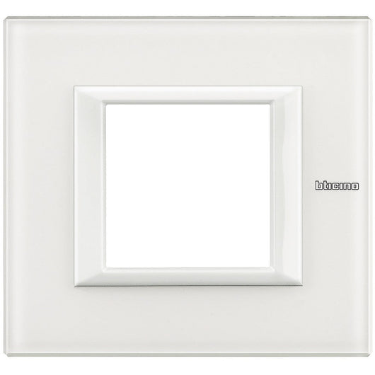 Bticino Axolute - Placca 2P Vetro Bianco HA4802VBB
