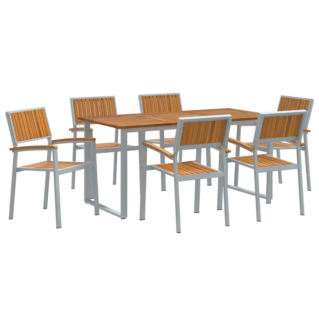 Set da Pranzo per Giardino 7 pcs Grigio 3284354