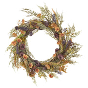 Ghirlanda per porta Verde Fiore artificiale decorativo fatto a mano rotondo 45 cm Decorazione da tavolo per parete Stile rustico tradizionale