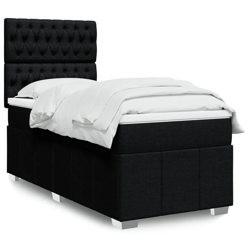 Giroletto a Molle con Materasso Nero 100x200 cm in Tessuto 3293888