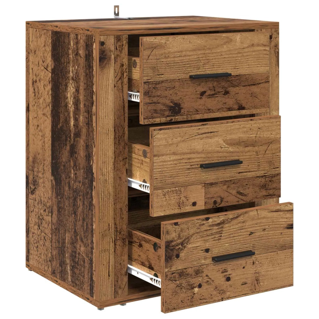 Comodino | Armadio da Notte | Mobiletto da notte con cassetto Legno vecchio 35 x 50 x 60 cm