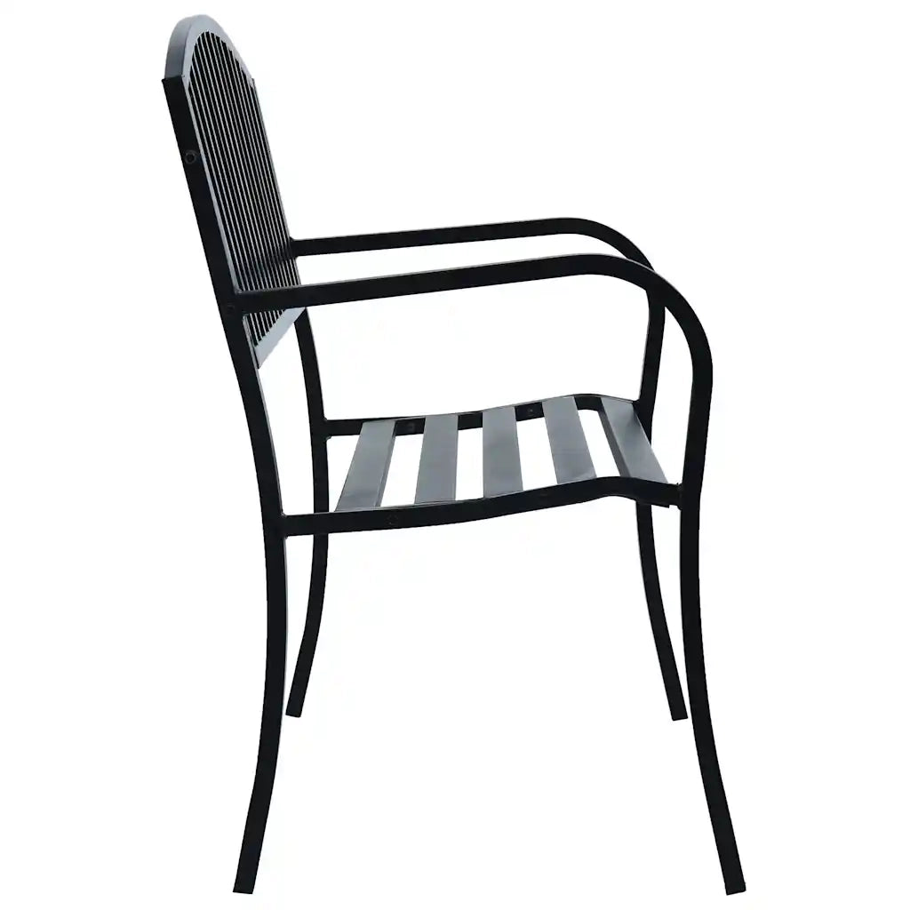 Panchina da Giardino | Panca da Giardino 125 cm Nera in Acciaio
