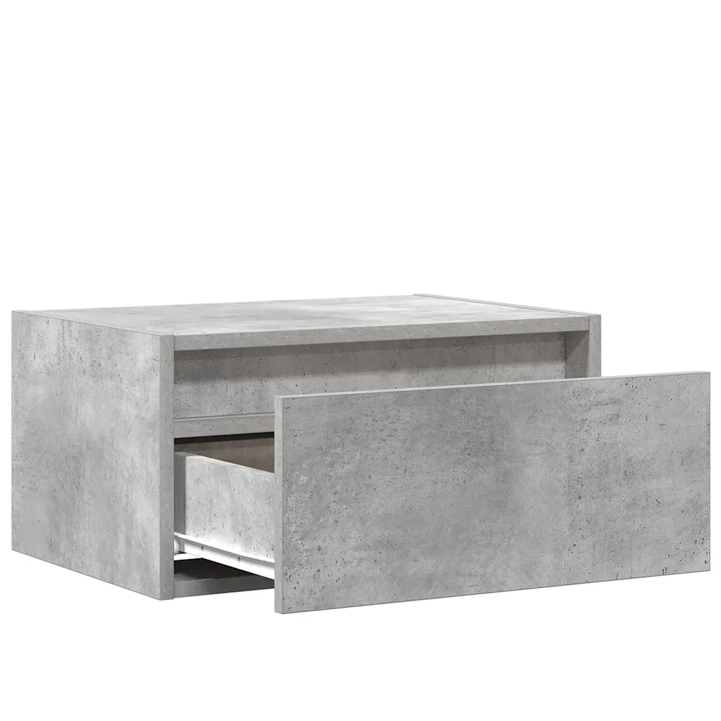 Comodino a Parete con Luci LED Grigio Cemento 860217