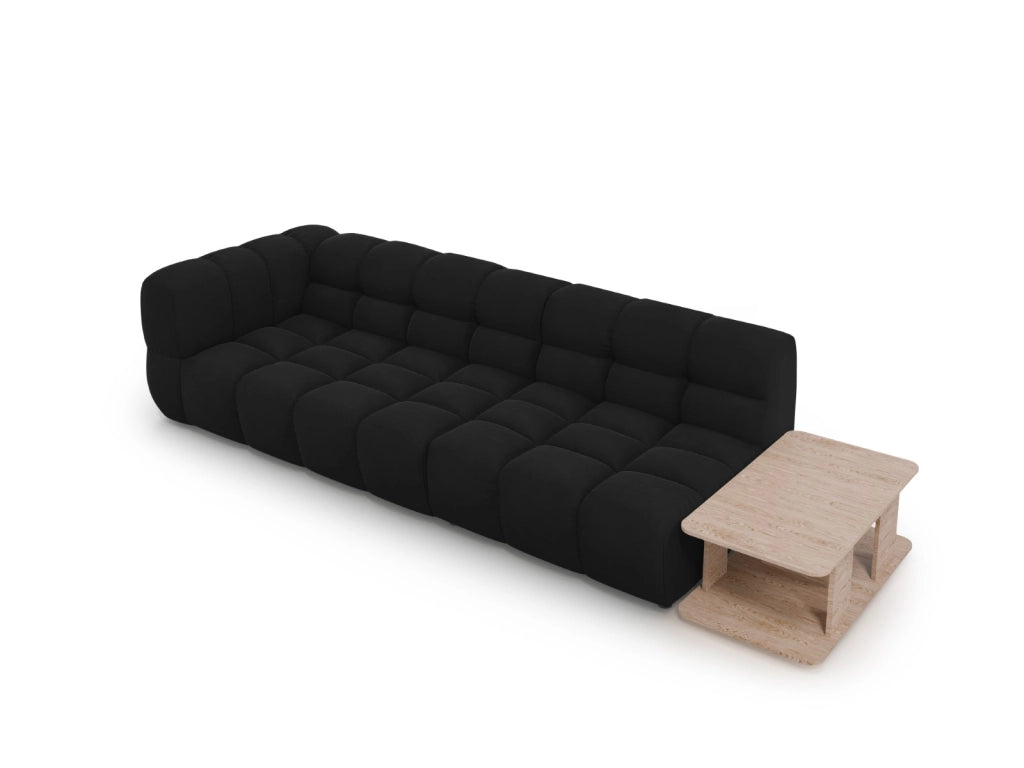 Cosmopolitan Design - Divano modulare destro "Sky" 4 posti in velluto nero 