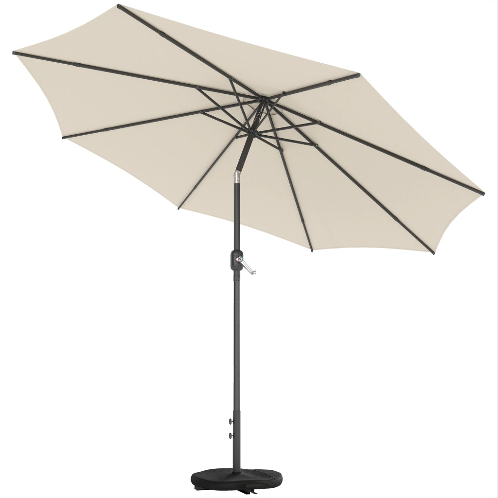 Ombrellone da balcone pieghevole con manovella e base ¨C zephmum ¨C crema ?300 cm