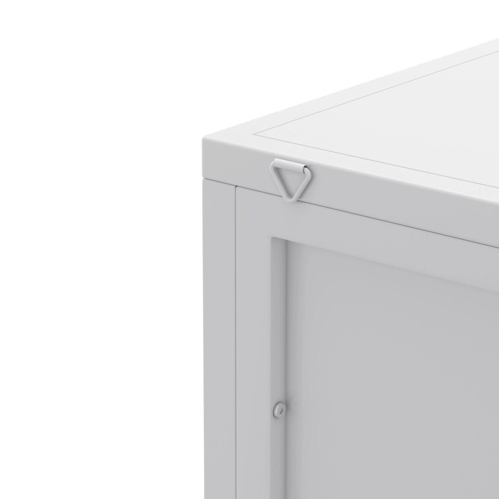 Mobile angolare da bagno in metallo e vetro temperato 56x42;5x110 cm bianco