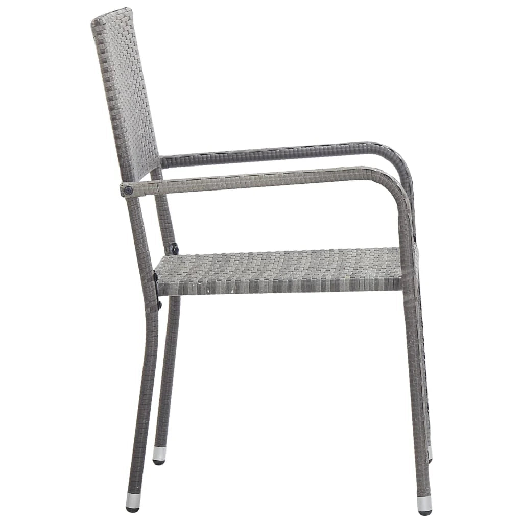 Set da pranzo da giardino per esterni 3 pezzi mobili grigi 02_0013622