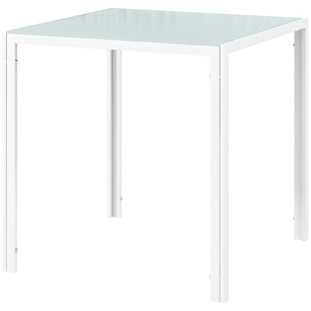 Tavolo da pranzo quadrato per 4 persone ¨C zephmum ¨C vetro temperato bianco 75x75x75 cm