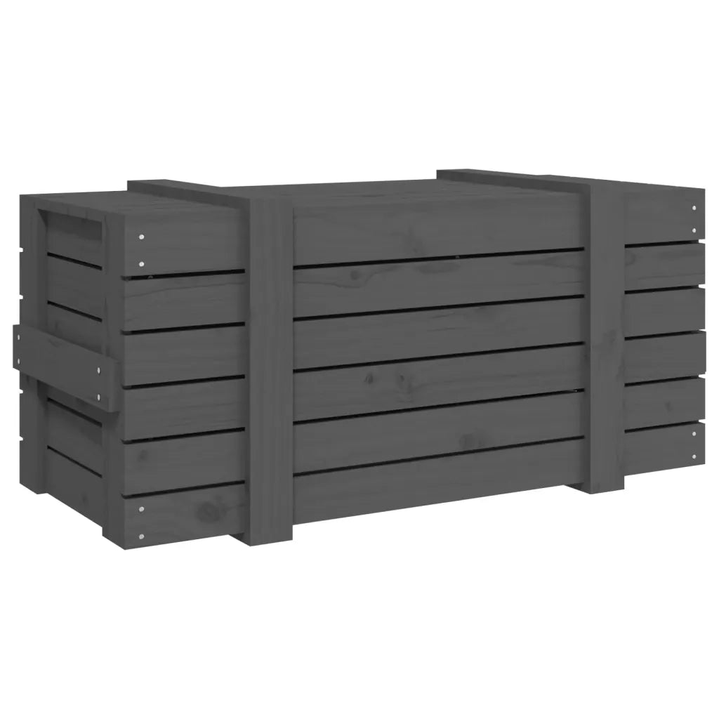 Contenitore Portaoggetti Grigio 91x40,5x42 cm Massello di Pino 825000