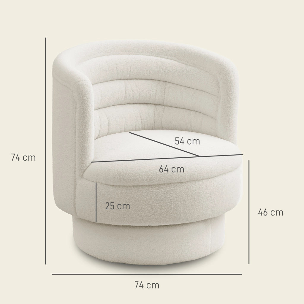 Poltrona girevole moderna in tessuto ¨C Xylo ¨C struttura legno di caucci¨´, crema