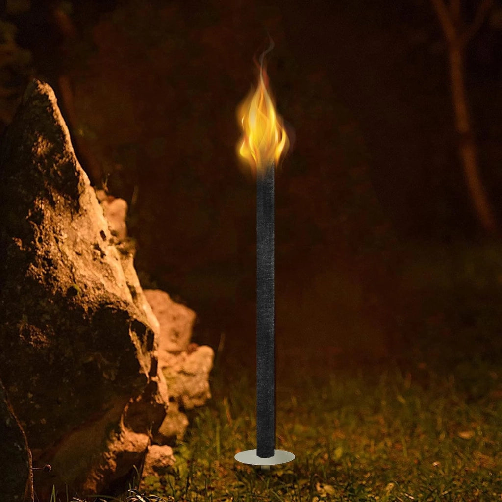 FIVMEN 25 torce da giardino per esterni, tempo di combustione 100 minuti, torcia in cera naturale, con protezione per le mani, per escursioni in giardino