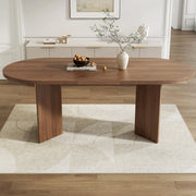 Tavolo da pranzo moderno per 6-8 persone con angoli arrotondati; piano 18 mm; colore noce