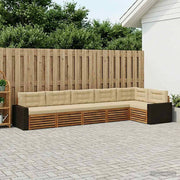 Set di divani da esterno 6 pz Naturale e Beige Poliestere 3383426