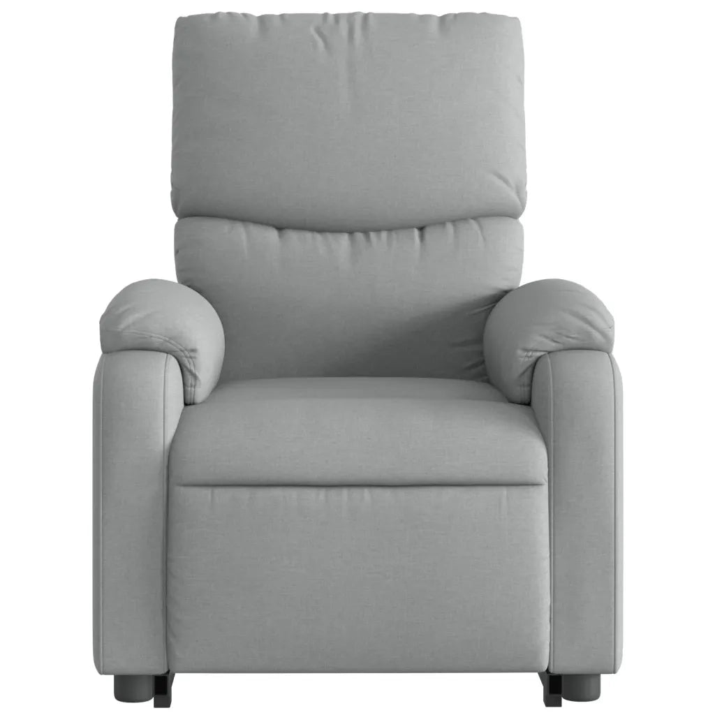 Poltrona | Sedia Relax Alzapersona Massaggi Reclinabile Grigio Chiaro Tessuto