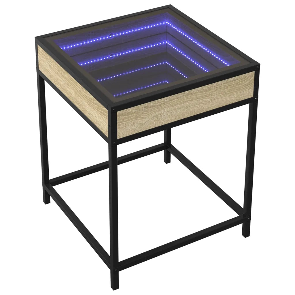 Comodino con LED Infinity Rovere Sonoma 40x40x51 cm