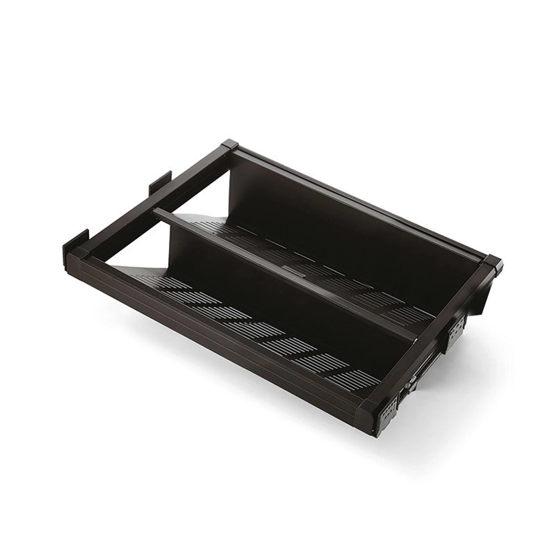 Porta scarpe estraibile laterale per armadi e cabine armadio Quartz, Sinistro, Acciaio, Titanio