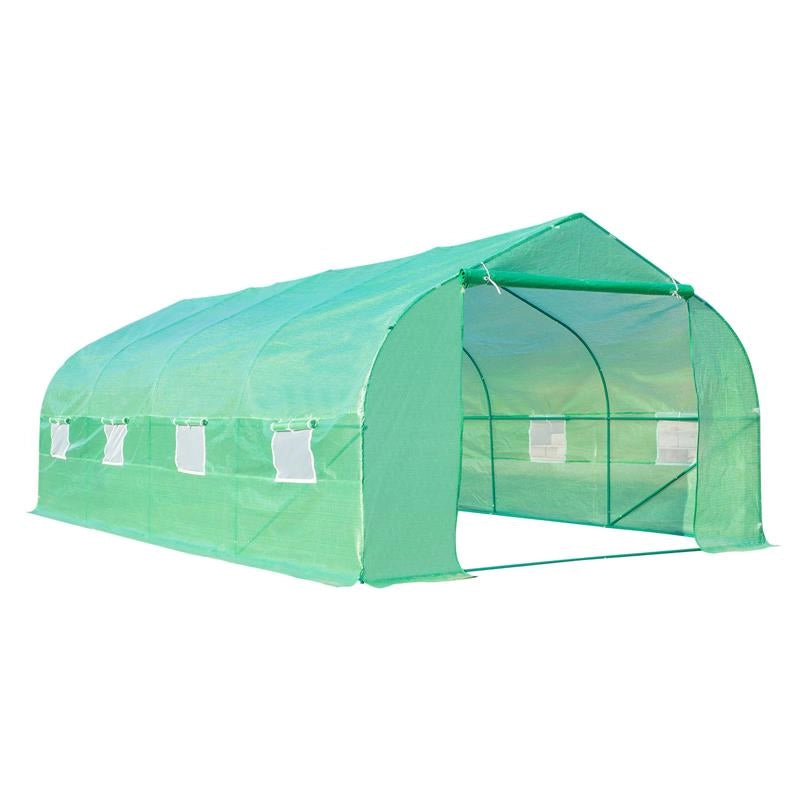 SERRA DA GIARDINO A TUNNEL CON 8 FINESTRE E PORTA AVVOLGIBILE 6 X 3 X 2M