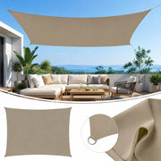 Rectangular Sunshade Sail Made Of Oxford Fabric, 3.5 X 4.5 M, Taupe
