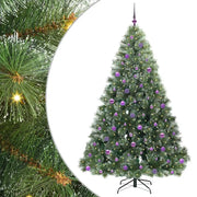 Albero di Natale Artificiale-Albero Natalizio con 300 LED Verde 210 cm PE e PVC 423586