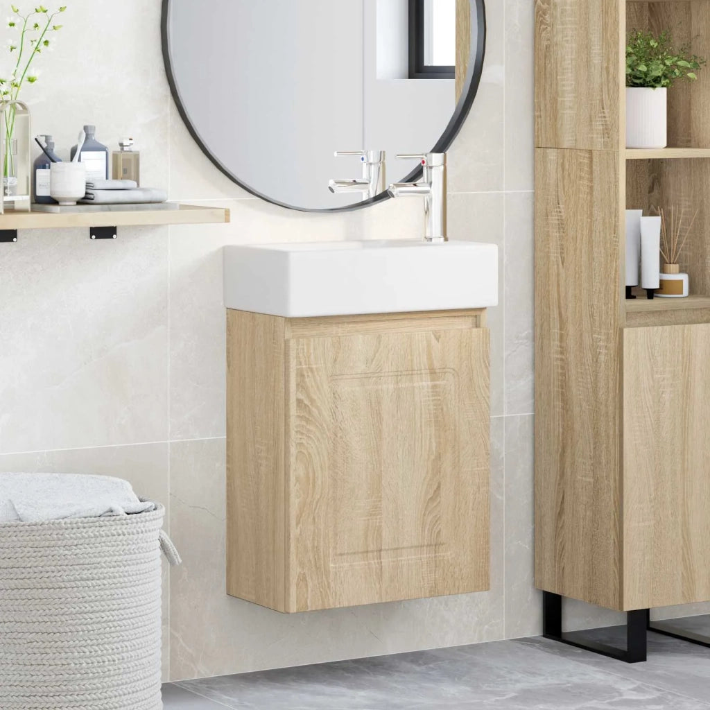 Mobile bagno con rubinetto Rovere Sonoma 45,5 x 22,5 x 84 cm 889473