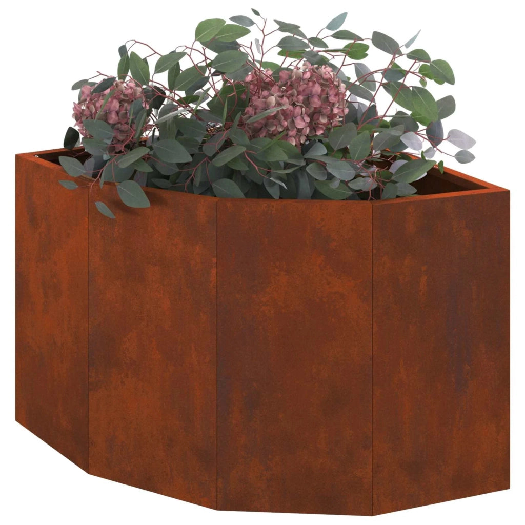 Vaso d'angolo Ruggine 45 x 45 x 35 cm acciaio corten 883653