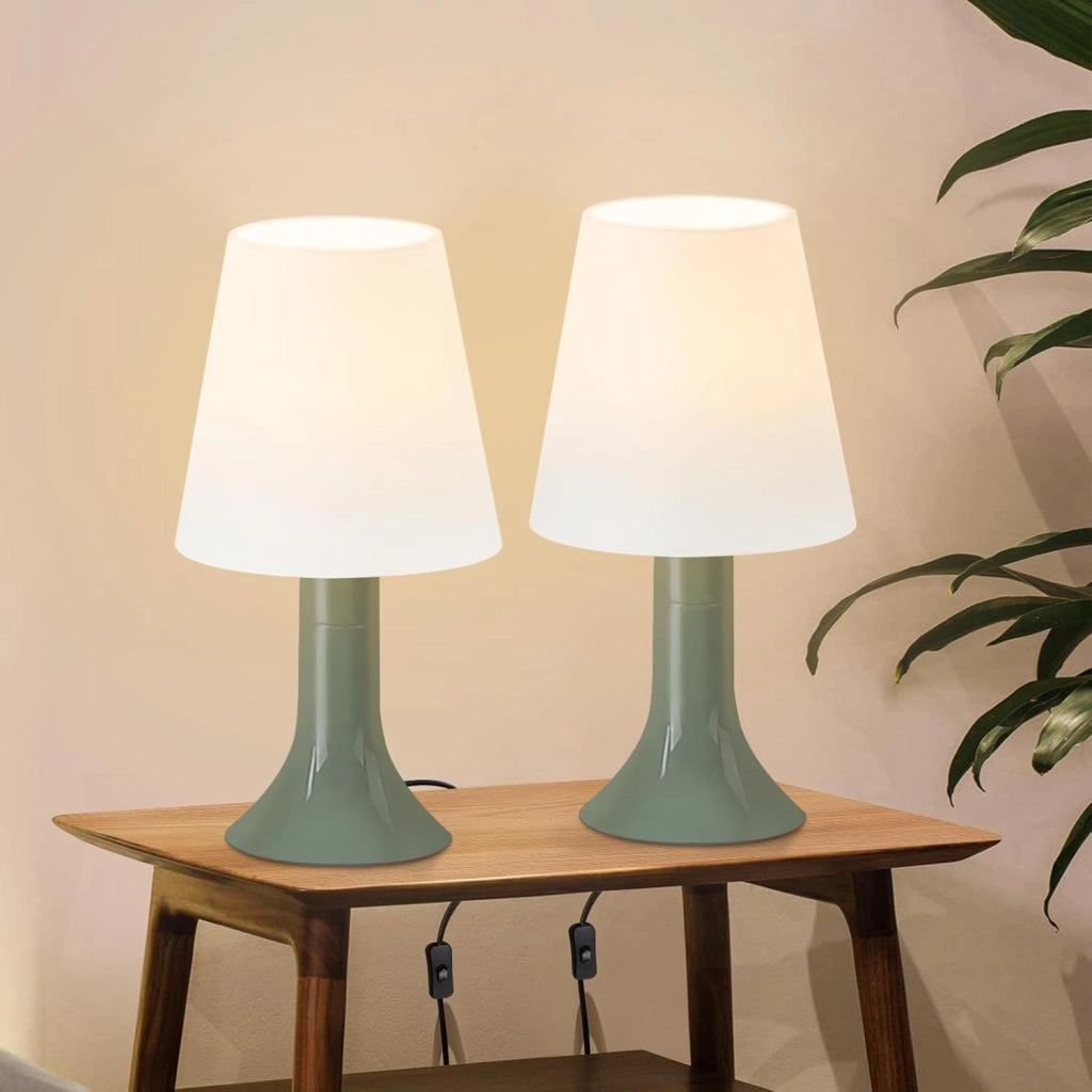 ZMH Lampada da tavolo con cavo set 2 pezzi E14 piccola per soggiorno comodino