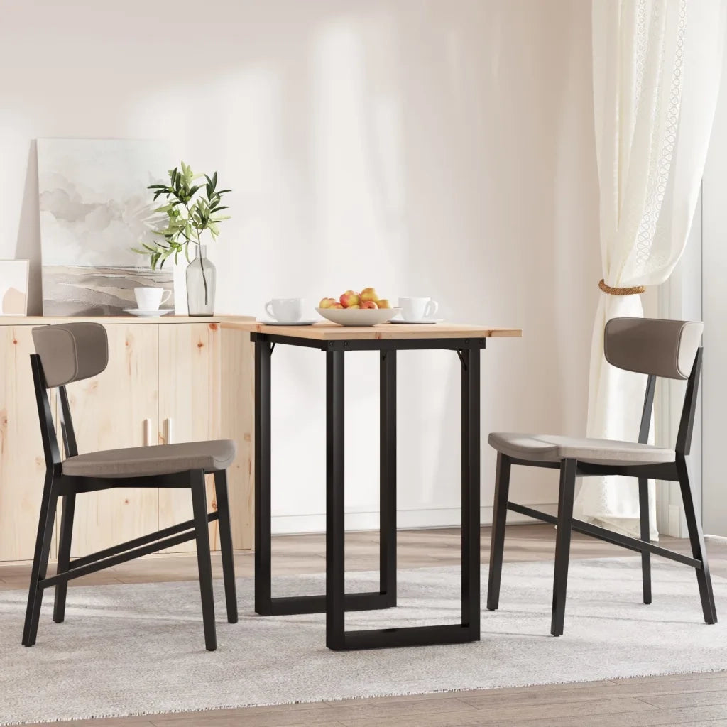 Tavolo da Pranzo Telaio a O 80x50x75,5 cm Legno Pino e Acciaio