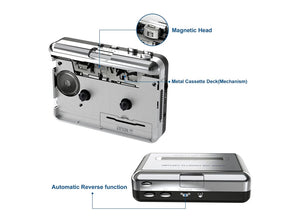 Lettore Audiocassette Portatile Walkman USB Convertitore Tape to CD MP3 con Cuffie Plug And Play