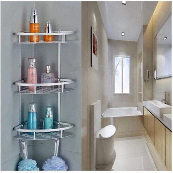 Supporto angolare in alluminio - supporto doccia - fissaggio a muro - supporto bagno - robusto e duraturo - dimensioni 56x23x30 cm - supporto doccia