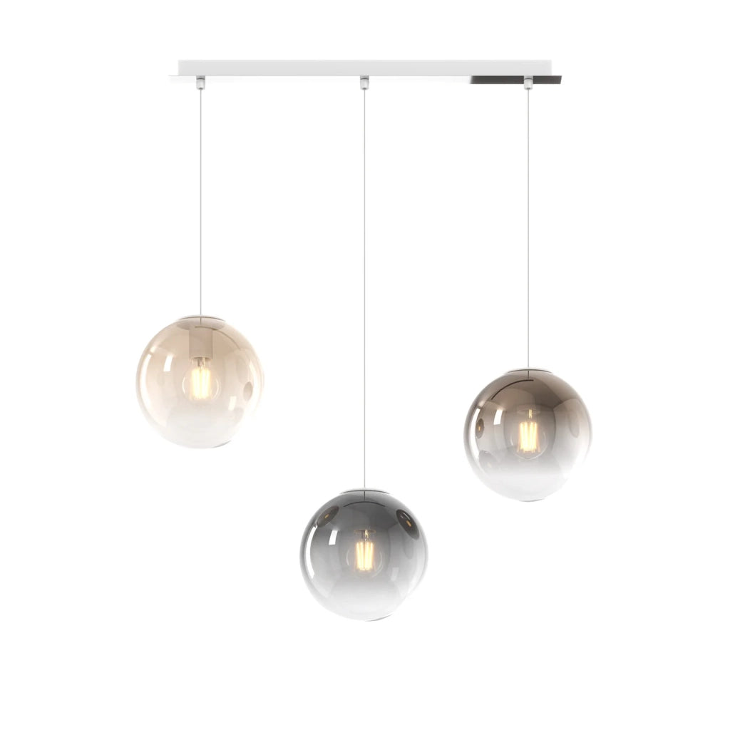 Lampadario Moderno Big Eclipse Metallo Cromo Vetro Multicolor 3 Luci E27