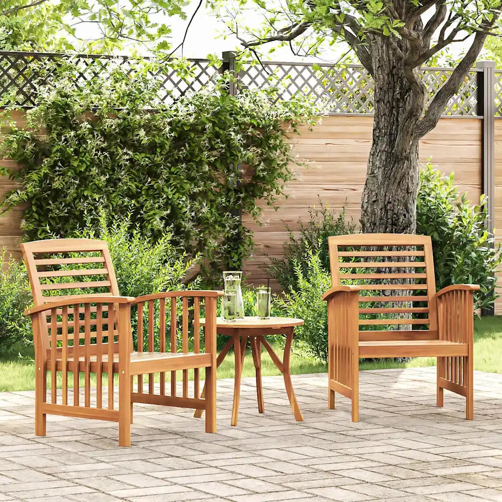 Sedie da Giardino 2 pz in Legno Massello d'Acacia