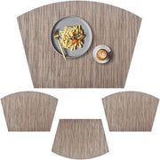 Set di piatti in PVC a forma di capelli - lavabile e pratico - set da 4 - marrone - vinile