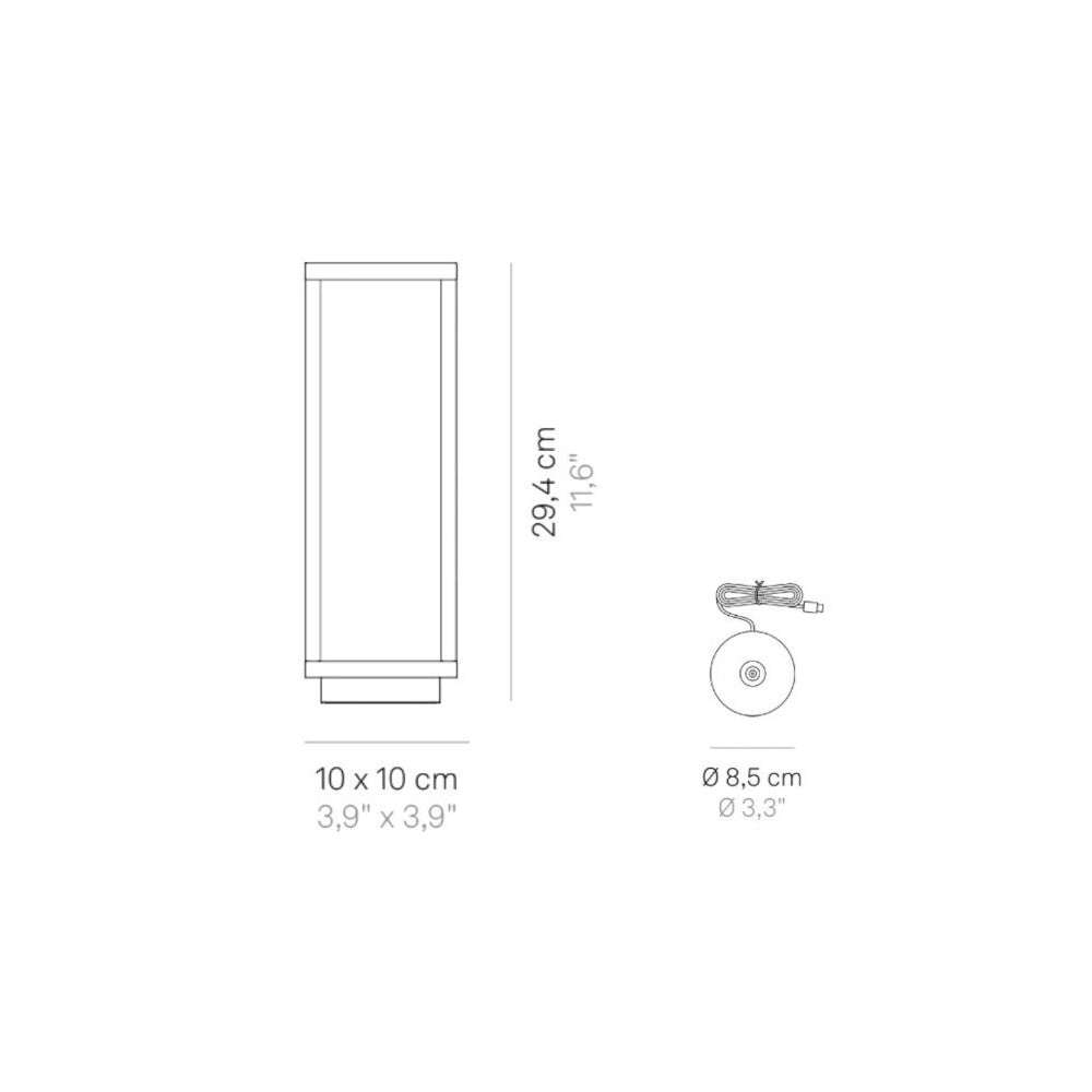 Lanterna Home da tavolo Grigio Scuro a Led da 2,2w a batteria IP54 Zafferano 3000K 12h massima potenza in alluminio