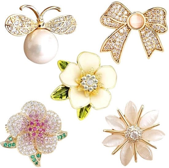 Pinnette di Modestia - 5 pezzi - Crystal - Invisibili e sicuri - Accessori per abbigliamento